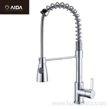 Brass Single Lever Pull Out Kitchen Faucet